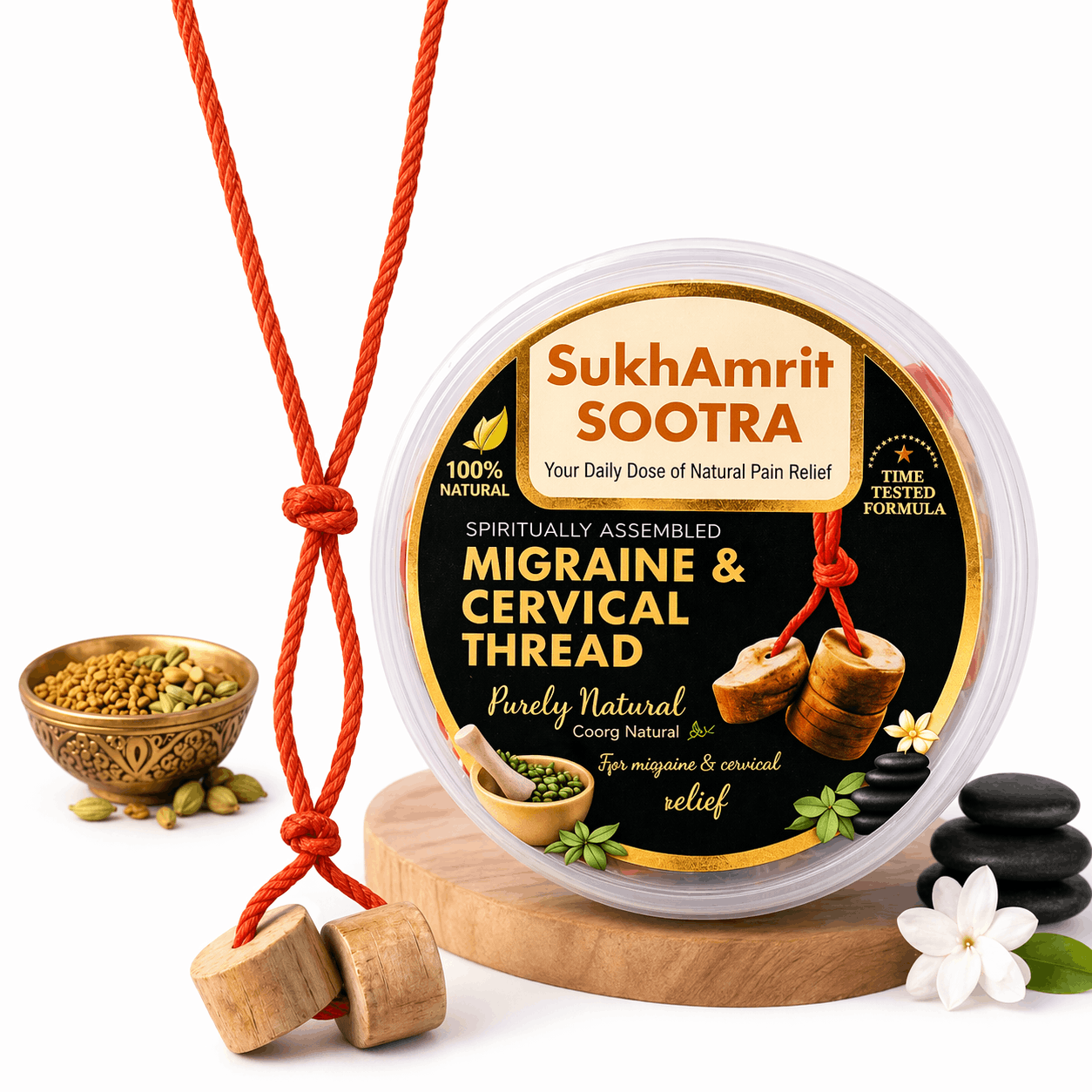 Herbal Pain Relief Mala for Neck, Migraine & Back Comfort (Buy 1 Get 3 FREE TODAY) (1) Herbal Pain Relief Mala for Neck, Migraine & Back Comfort (Buy 1 Get 3 FREE TODAY) - Image 1