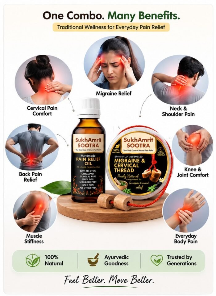 Herbal Pain Relief Combo – Pain Relief Oil & Mala for Neck, Migraine, Back, Joint & Knee Comfort - Image 3