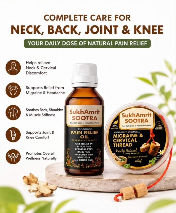 Herbal Pain Relief Combo – Pain Relief Oil & Mala for Neck, Migraine, Back, Joint & Knee Comfort - Image 2